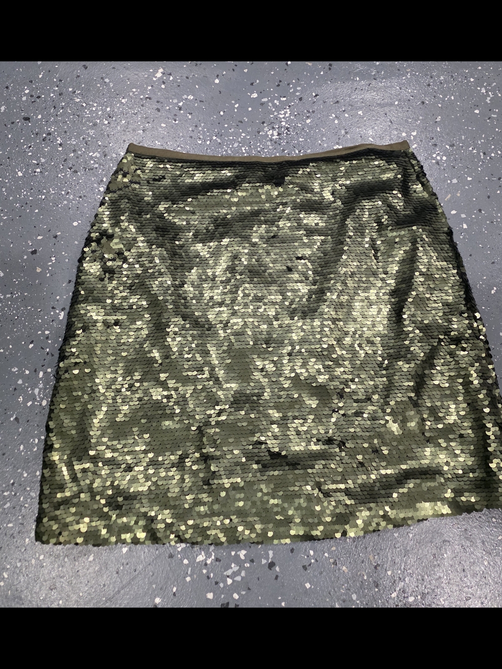Zara Olive Green Sequin Mini Skirt